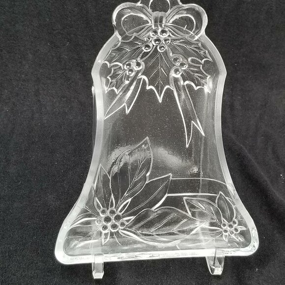 Vintage Bells Platter Bell 7.5" Candy Dish Happy Holidays New - Picture 1 of 4